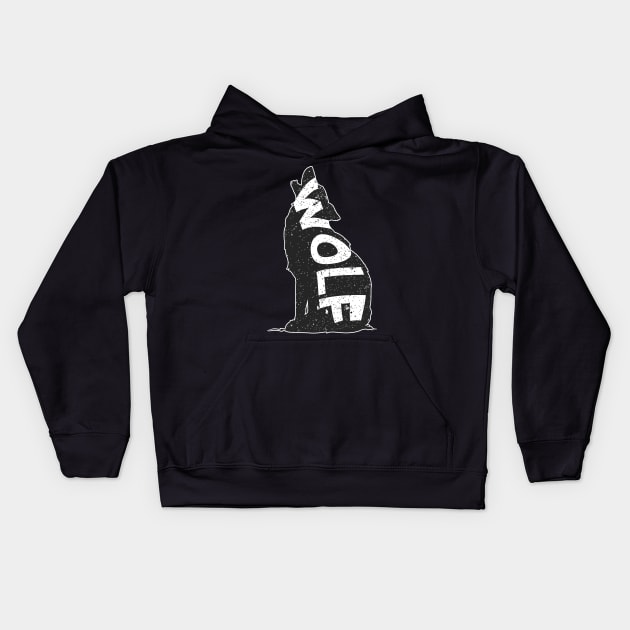 Wolf Howling Kids Hoodie by psanchez